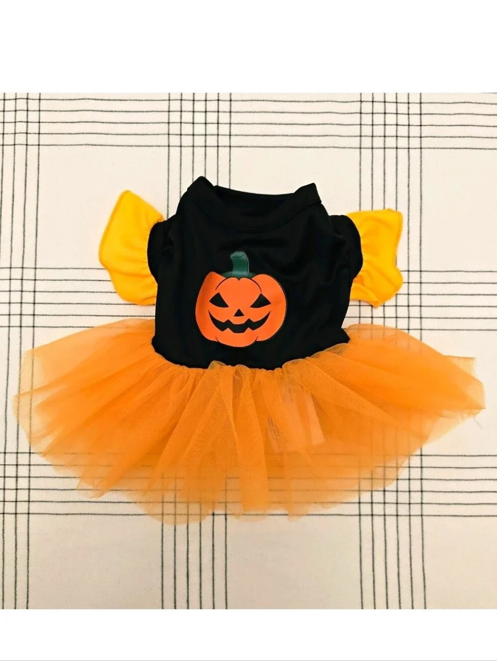 Dog Halloween Costume Dress Size S Black Orange Pumpkin Tutu Pet Apparel NWT